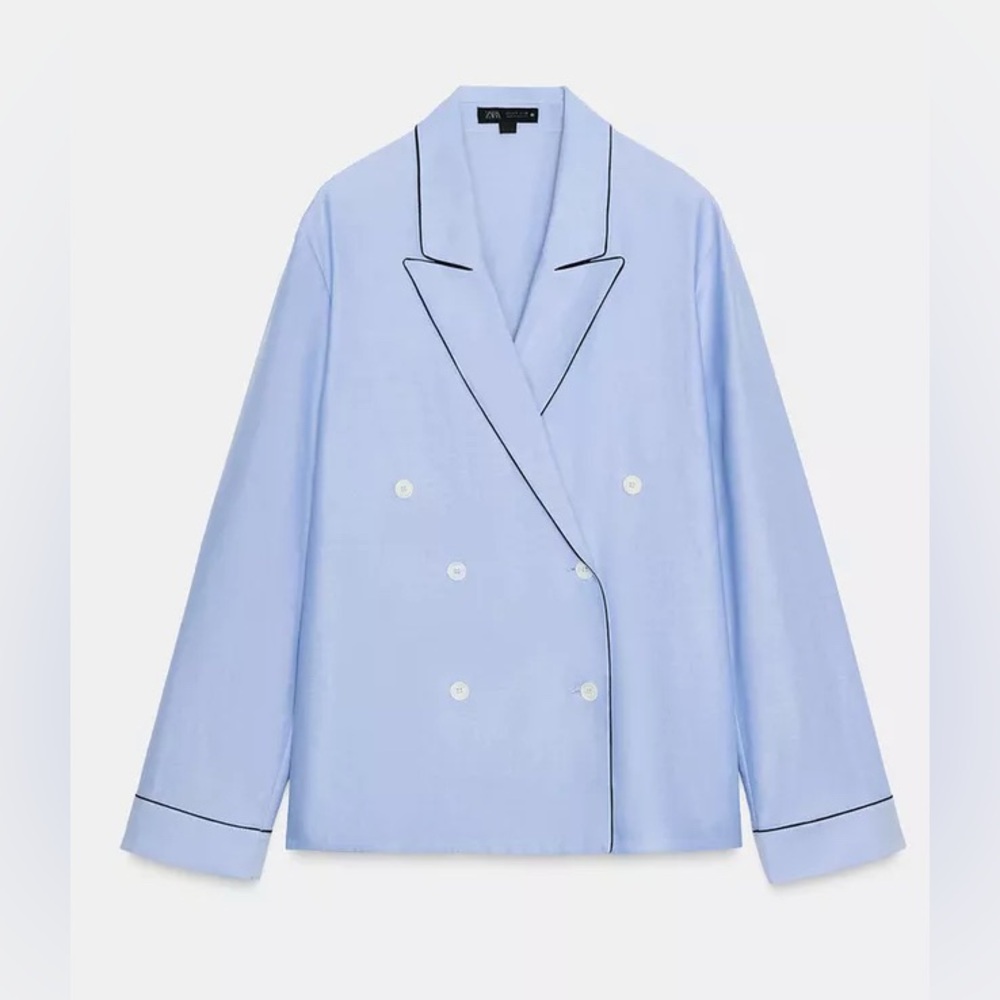 Zara Collection Contrast Piping Wrap Shirt | NWT - Picture 7 of 12